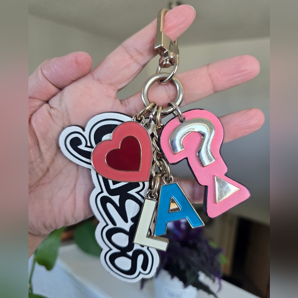 Guess Vibrant Letter and Heart Keychain / Purse Charm
